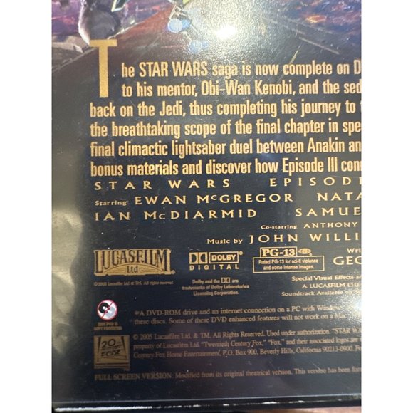Star Wars Episode III Revenge of the Sith DVD Movie Entertainment Ewan McGregor - Picture 7 of 7